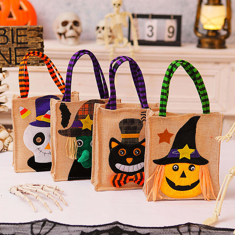 Halloween Candy Tote Bag For Kids Funny Creative Witch Skull Pumpkin Gift Handbag Small Jewelry Props Shopping Bags - WebWorld Market